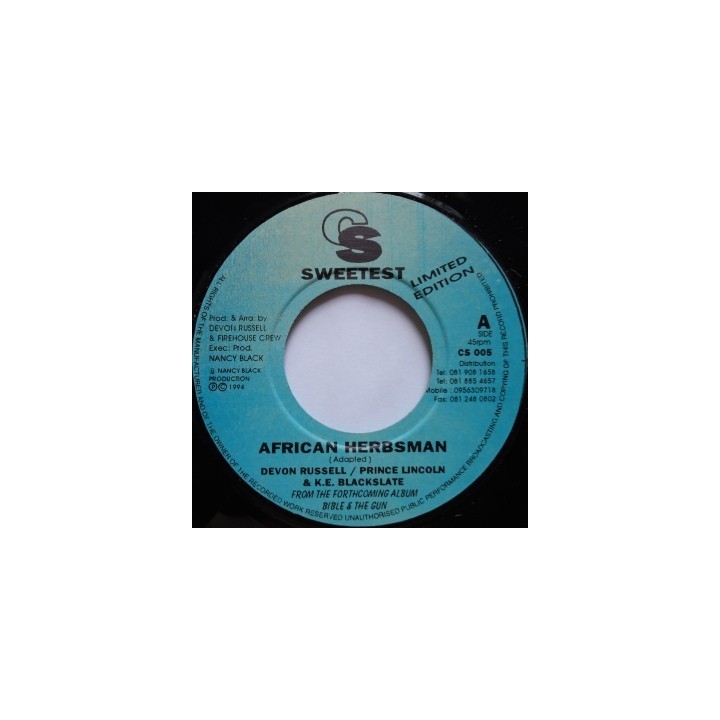Devon Russell, Prince Lincoln & K.E. Blackslate - African Herbsman 7''