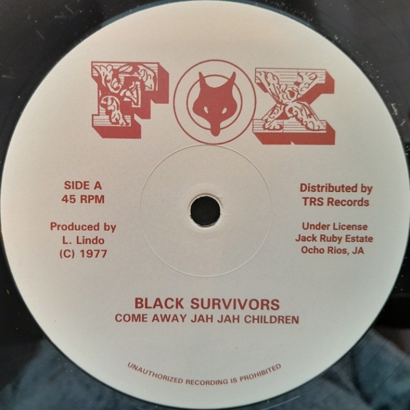 Black Survivors - Come Away Jah Jah Children 12"